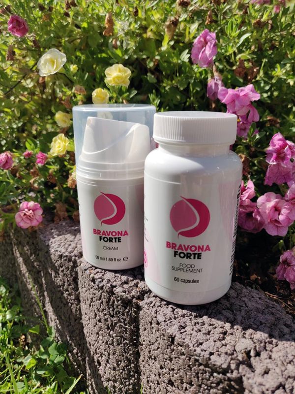 Bravona Forte naturalny suplement diety do powiększania piersi, ujędrnianie, poprawa kształtu, Pueraria Mirifica, fitoestrogeny, kozieradka, czerwona koniczyna, wild yam
