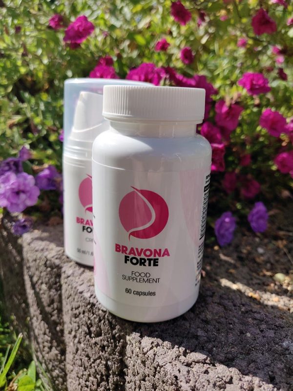 Bravona Forte naturalny suplement diety do powiększania piersi, ujędrnianie, poprawa kształtu, Pueraria Mirifica, fitoestrogeny, kozieradka, czerwona koniczyna, wild yam