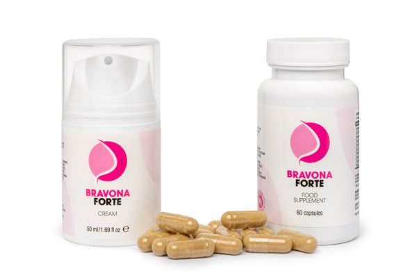 Bravona Forte naturalny suplement diety do powiększania piersi, ujędrnianie, poprawa kształtu, Pueraria Mirifica, fitoestrogeny, kozieradka, czerwona koniczyna, wild yam