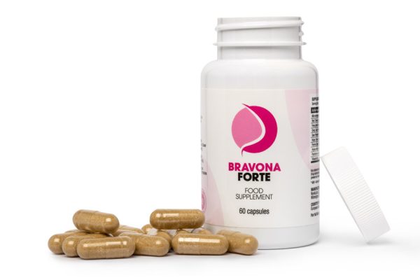 Bravona Forte naturalny suplement diety do powiększania piersi, ujędrnianie, poprawa kształtu, Pueraria Mirifica, fitoestrogeny, kozieradka, czerwona koniczyna, wild yam