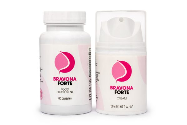 Bravona Forte naturalny suplement diety do powiększania piersi, ujędrnianie, poprawa kształtu, Pueraria Mirifica, fitoestrogeny, kozieradka, czerwona koniczyna, wild yam