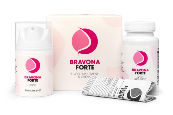Bravona Forte naturalny suplement diety do powiększania piersi, ujędrnianie, poprawa kształtu, Pueraria Mirifica, fitoestrogeny, kozieradka, czerwona koniczyna, wild yam
