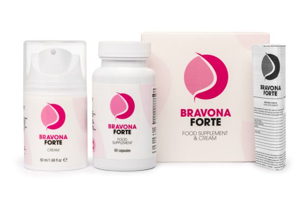 Bravona Forte naturalny suplement diety do powiększania piersi, ujędrnianie, poprawa kształtu, Pueraria Mirifica, fitoestrogeny, kozieradka, czerwona koniczyna, wild yam