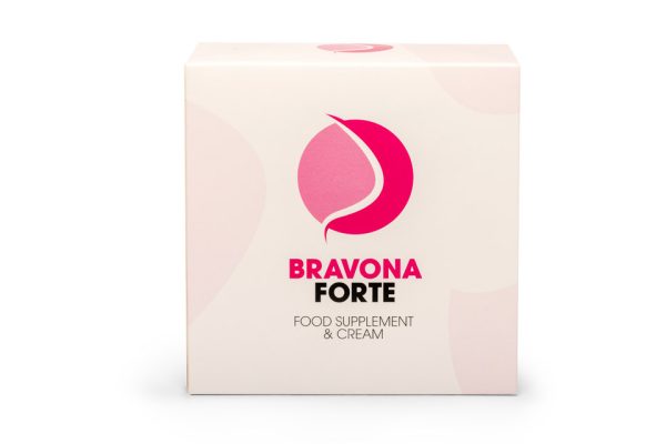 Bravona Forte naturalny suplement diety do powiększania piersi, ujędrnianie, poprawa kształtu, Pueraria Mirifica, fitoestrogeny, kozieradka, czerwona koniczyna, wild yam
