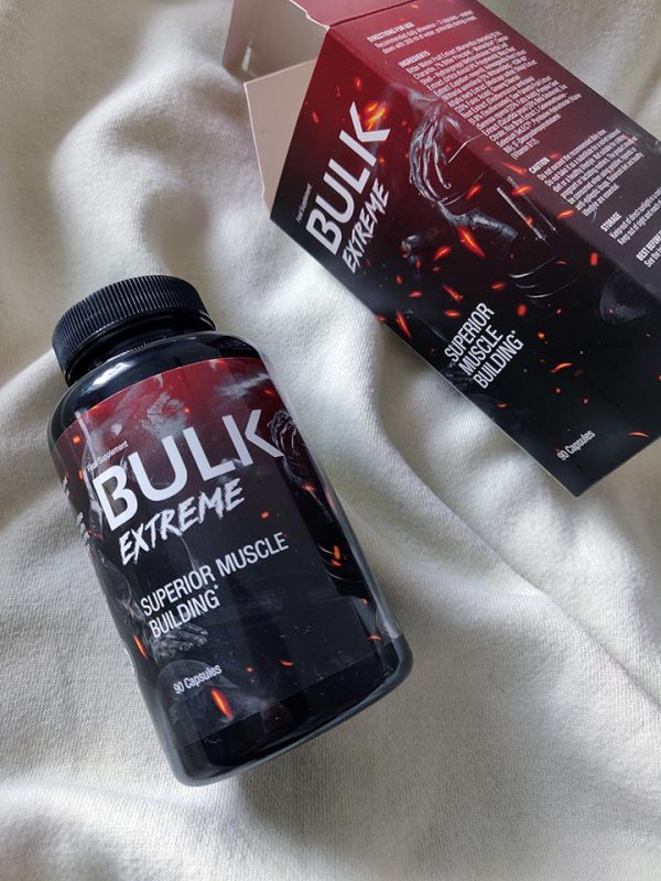 Bulk Extreme to nowoczesny suplement diety przeznaczony dla osób trenujących siłowo. testosteron, Przyrost masy mięśniowej, Zwiększenie siły i wytrzymałości, Wsparcie regeneracji, Wzrost poziomu energii, Korzeń Maca, Fenugreek Extract, Ashwagandha, Saw Palmetto
