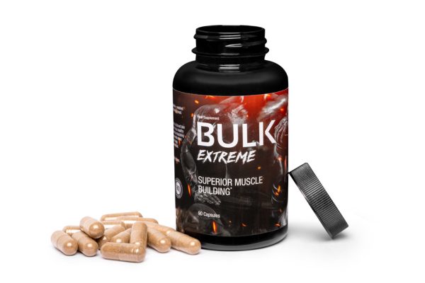 Bulk Extreme to nowoczesny suplement diety przeznaczony dla osób trenujących siłowo. testosteron, Przyrost masy mięśniowej, Zwiększenie siły i wytrzymałości, Wsparcie regeneracji, Wzrost poziomu energii, Korzeń Maca, Fenugreek Extract, Ashwagandha, Saw Palmetto