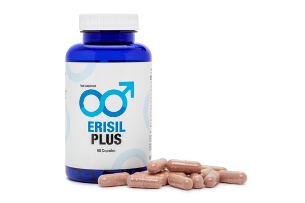 Erisil Plus idealny na potencję, poprawa krążenia krwi, zwiększenie poziomu testosteronu, wzmacnia libido, ochrona prostaty, korzeń maca, palma sabałowa, buzdyganek naziemny, l-arginina, cynk