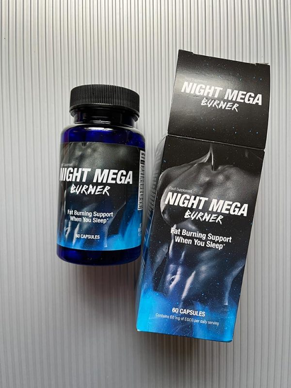 Night Mega Burner - odchudzanie, nocne spalanie tłuszczu, poprawa jakości snu, redukcja stresu i regeneracja, ashwaganda, melisa, l-teanina, l-tryptofan, zielona herbata, chrom