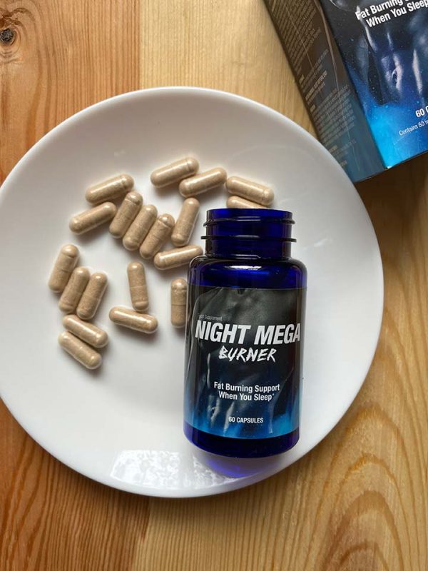 Night Mega Burner - odchudzanie, nocne spalanie tłuszczu, poprawa jakości snu, redukcja stresu i regeneracja, ashwaganda, melisa, l-teanina, l-tryptofan, zielona herbata, chrom