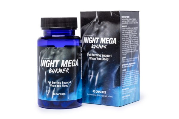 Night Mega Burner - odchudzanie, nocne spalanie tłuszczu, poprawa jakości snu, redukcja stresu i regeneracja, ashwaganda, melisa, l-teanina, l-tryptofan, zielona herbata, chrom