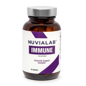 NuviaLab Immune - odporność, wzmacnia układ odpornościowy, ochrona przed infekcjami, poprawa regeneracji, działanie, przeciwzapalne i antyoksydacyjne, czarny bez, acerola, cynk, korzeń imbiru, witamina d3, beta-glutany