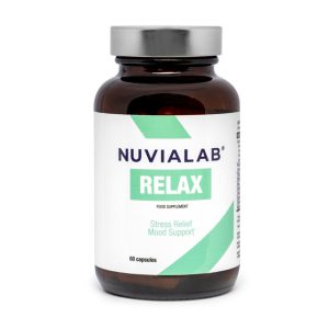 NuviaLab Relax - na stres, na uspokojenie, redukcja stresu i napięcia, poprawa nastroju, wsparcie układu nerwowego, lepszy sen, ashwaganda, melisa, różaniec górski, l-teanina, magnez