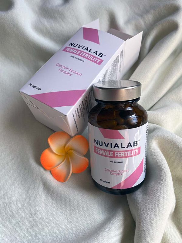 NuviaLab Female Fertility - wspomaga płodność, równowaga hormonalna, redukcja stresu i wsparcie emocjonalne, wsparcie zdrowia ogólnego, myo-inozytol, kwas foliowy, ekstrakt z lukrecji, witamina e, cynk, selen