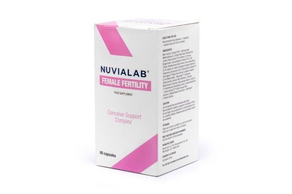 NuviaLab Female Fertility - wspomaga płodność, równowaga hormonalna, redukcja stresu i wsparcie emocjonalne, wsparcie zdrowia ogólnego, myo-inozytol, kwas foliowy, ekstrakt z lukrecji, witamina e, cynk, selen