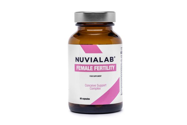 NuviaLab Female Fertility - wspomaga płodność, równowaga hormonalna, redukcja stresu i wsparcie emocjonalne, wsparcie zdrowia ogólnego, myo-inozytol, kwas foliowy, ekstrakt z lukrecji, witamina e, cynk, selen