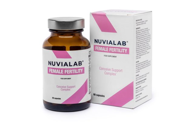 NuviaLab Female Fertility - wspomaga płodność, równowaga hormonalna, redukcja stresu i wsparcie emocjonalne, wsparcie zdrowia ogólnego, myo-inozytol, kwas foliowy, ekstrakt z lukrecji, witamina e, cynk, selen