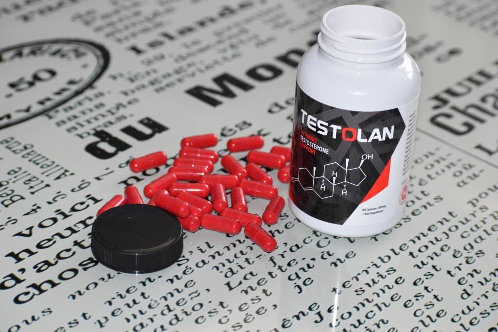 Testolan - Testosteron, podnosi poziom testosteronu, zwiększa siłę i masę ciała, poprawia wytrzymałość, energia, wzrost libido, poprawa funkcji seksualnych, wsparcie psychiczne, buzdynek naziemny, kozieradka, d-asparaginian, korzeń maca, żeń-szeń koreański, granat
