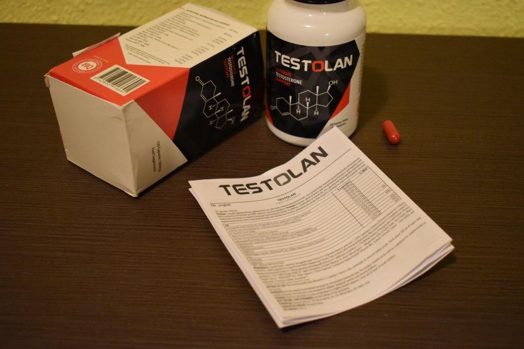 Testolan - Testosteron, podnosi poziom testosteronu, zwiększa siłę i masę ciała, poprawia wytrzymałość, energia, wzrost libido, poprawa funkcji seksualnych, wsparcie psychiczne, buzdynek naziemny, kozieradka, d-asparaginian, korzeń maca, żeń-szeń koreański, granat