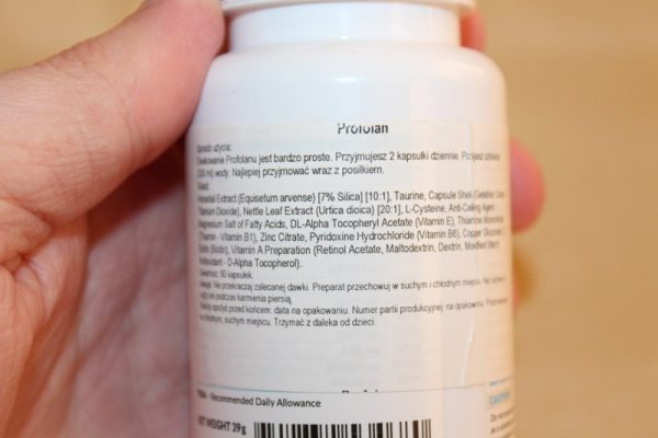 Profolan - na łysienie, wypadanie włosów, wzmocnienie włosów, stymulacja wzrostu nowych włosów, redukcja łysienia androgenowego, formuła Grow3, biotyna, miedź, witamina E, tauryna