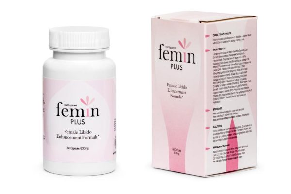 Femin Plus - libido, zwiększa libido, poprawia krążenie, regulacja hormonalna, poprawa nastroju, l-arganina, żeń-szeń, nasiona kozieradki, witamina E, korzeń maca, witamina B6