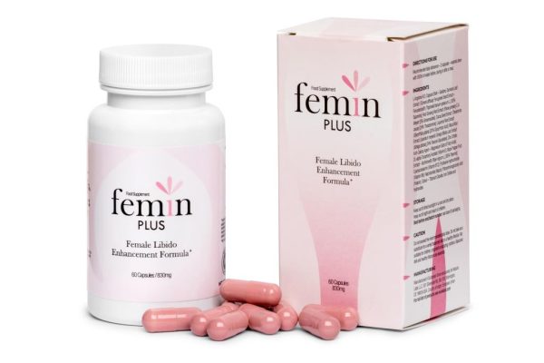 Femin Plus - libido, zwiększa libido, poprawia krążenie, regulacja hormonalna, poprawa nastroju, l-arganina, żeń-szeń, nasiona kozieradki, witamina E, korzeń maca, witamina B6