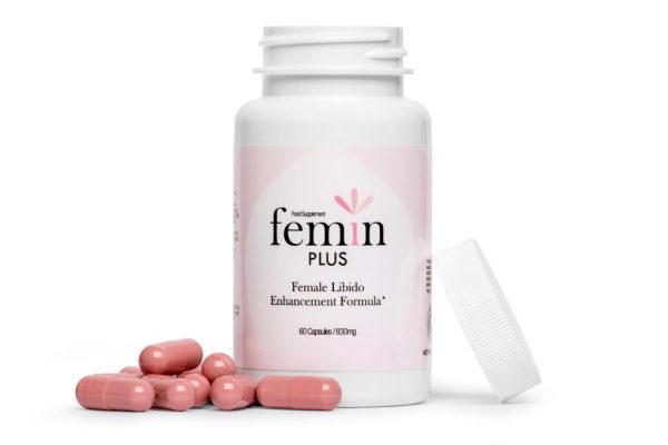 Femin Plus - libido, zwiększa libido, poprawia krążenie, regulacja hormonalna, poprawa nastroju, l-arganina, żeń-szeń, nasiona kozieradki, witamina E, korzeń maca, witamina B6