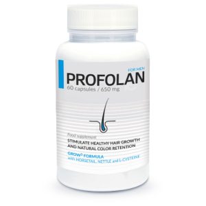 Profolan - na łysienie, wypadanie włosów, wzmocnienie włosów, stymulacja wzrostu nowych włosów, redukcja łysienia androgenowego, formuła Grow3, biotyna, miedź, witamina E, tauryna