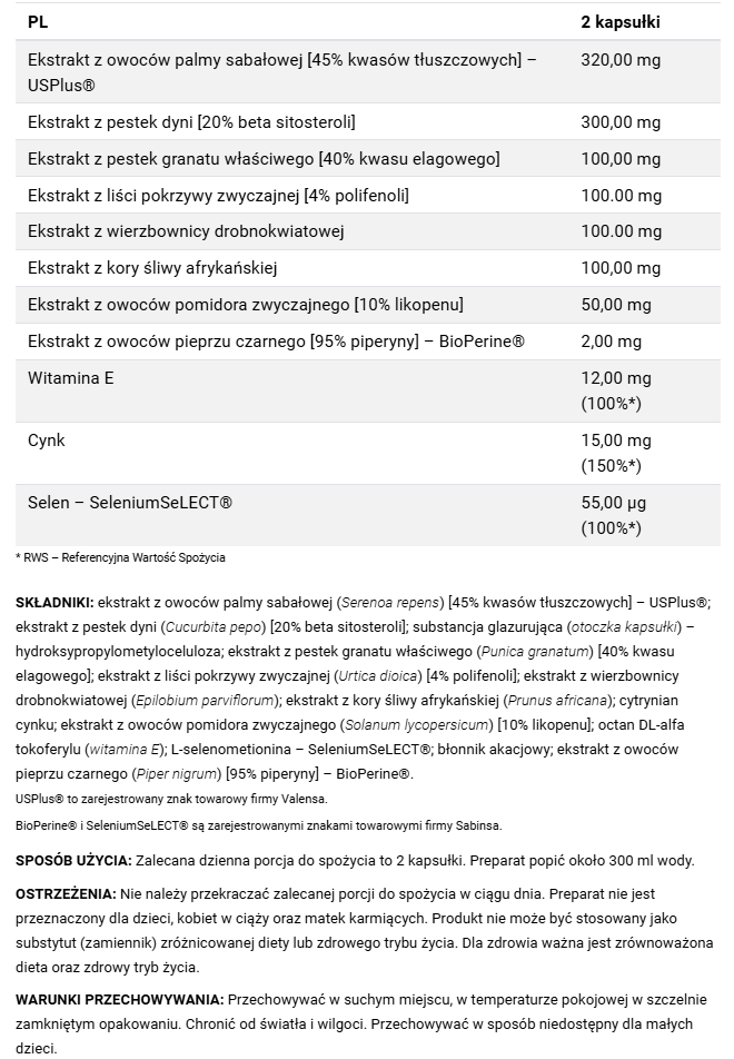 Prostan Plus - prostata, łagodzenie objawów prostaty, wsparcie układu moczowego, ochrona przed dalszym przerostem, poprawa jakości życia, palma sabałowa, pestki z dyni, likopen, witamina e, selen, cynk