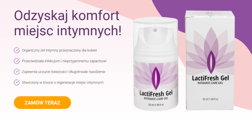 LactiFresh Gel - żel intymny nawilżający ochronny, flora bakteryjna, podrażnienia, infekcje, kwas mlekowy, aloes, nagietek