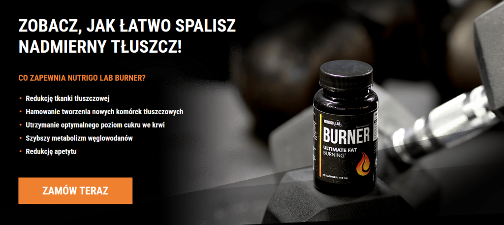 Nutrigo Lab Burner - odchudzanie, spalanie tłuszczu, energia, metabolizm, kontrola apetytu, caffeine angydrous, raspberry ketones, zielona herbata, piperyna, cayenne